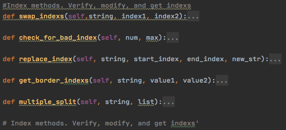 A Picture of all the index methods.