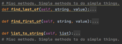 A Picture of uncatagorized methods. Just another picture. :P