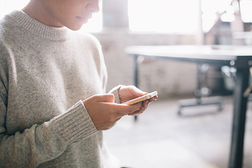 person looking at a phone
